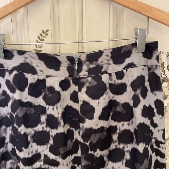 Banana Republic Skirt Women's 4 Black Gray Animal Print Pencil Linen Blend - Picture 5 of 9